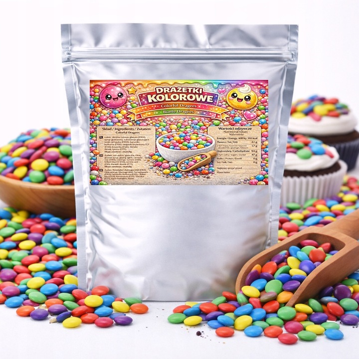 Drageuri crocante pentru decorare prajituri, WORLD CASE, 50 g, punga cu inchidere zip