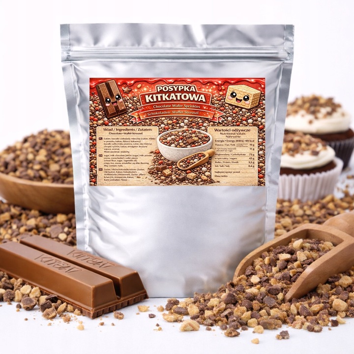 Sprinkles KitKat, World Case, crumble crocant, aroma de vafa si ciocolata, 200 g