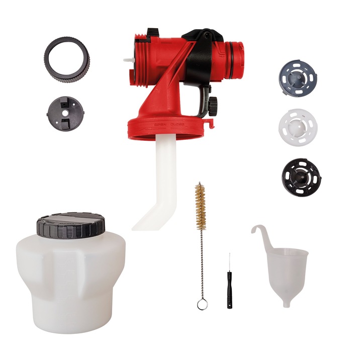 Set accesorii pentru pulverizator de vopsea Einhell 4260041, cap de pulverizare, 1200 ml volum recipient vopsea, 3 duze (Ø 1.5 mm / 2.5 mm / 3.0 mm), compatibil cu Einhell TE-SY 18/90 Li