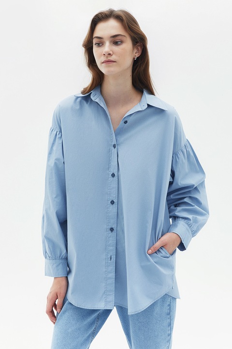 OXXO, Camasa lejera cu maneci bufante, Albastru deschis
