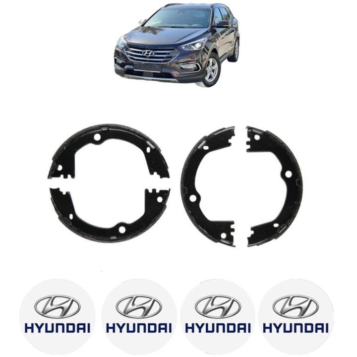 Set tamburi frana, pentru frana de mana HYUNDAI SANTA FÉ III (DM, DMA) 2.4 192 CP din 2012 - 2015, Bosch, 4x Stickere auto cu HYUNDAI