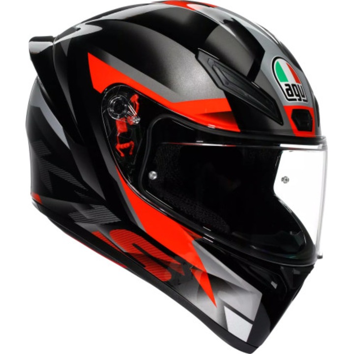Casca AGV K1 S Fastlap, Negru Gri Rosu, 2025, XL
