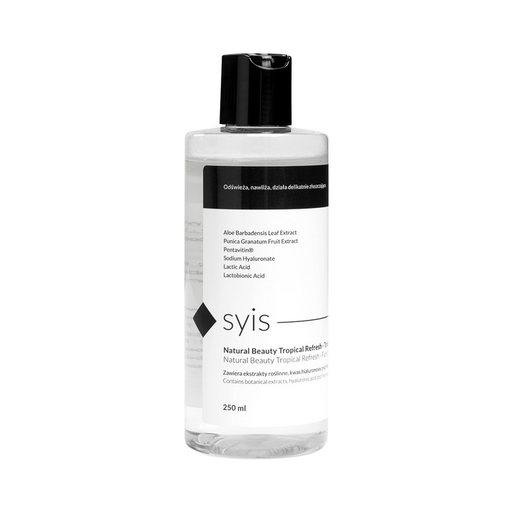 Тоник за лице, Syis, Natural Beauty, Tropical Refresh, 250 мл, с розова вода и плодови екстракти