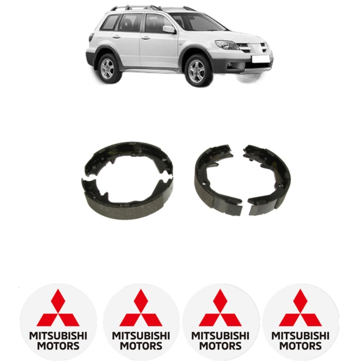 Set tamburi frana, pentru frana de mana MITSUBISHI OUTLANDER I (CU_W) 2.0 4WD (CU2W) 136 CP din 2003 - 2006, Bosch, 4x Stickere auto cu MITSUBISHI
