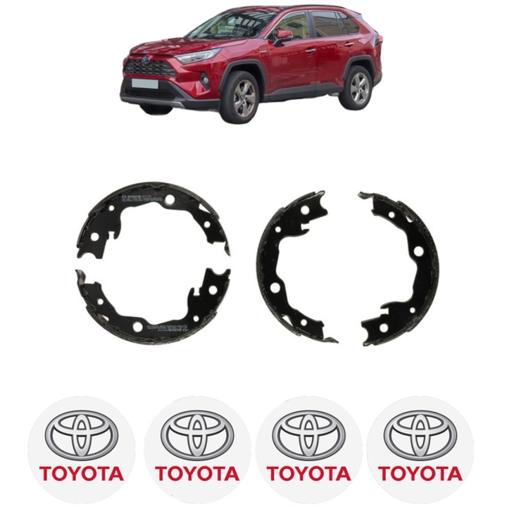 Set tamburi frana, pentru frana de mana TOYOTA RAV 4 IV (_A4_) 2.0 4WD (ZSA44_) 151 CP din 2015 - 2018, Bosch, 4x Stickere auto cu TOYOTA