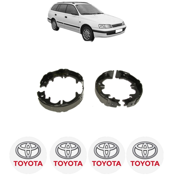Set tamburi frana, pentru frana de mana TOYOTA CARINA E VI Sportswagon (_T19_) 2.0 i (ST191_, ST191R) 126 CP din 1995 - 1997, Bosch, 4x Stickere auto cu TOYOTA