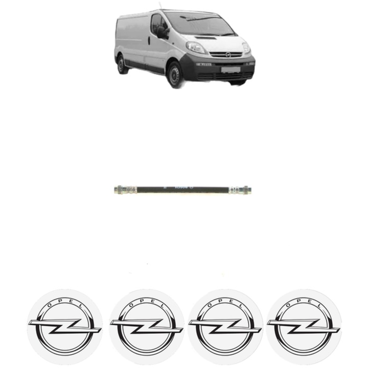 Furtun frână spate dreapta/stanga Bosch, OPEL VIVARO A Van (X83), 200mm, cu 4 stickere auto OPEL
