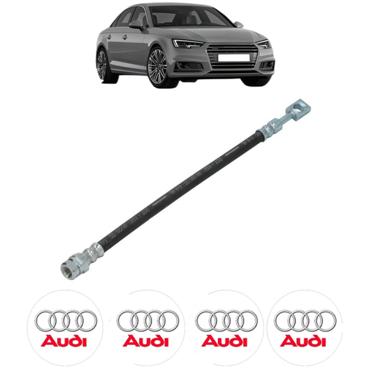 Furtun frana Spate Dreapta / Stanga AUDI A4 B9 (8W2, 8WC) 2.0 TDI 122 CP din 2016 - 2019, 4x Stickere auto cu AUDI