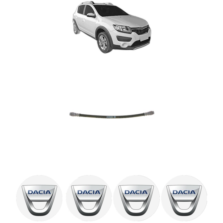 Furtun frana Spate Dreapta DACIA SANDERO (BS_) 1.5 dCi 75 CP din 2010 - 2013, 4x Stickere auto cu DACIA