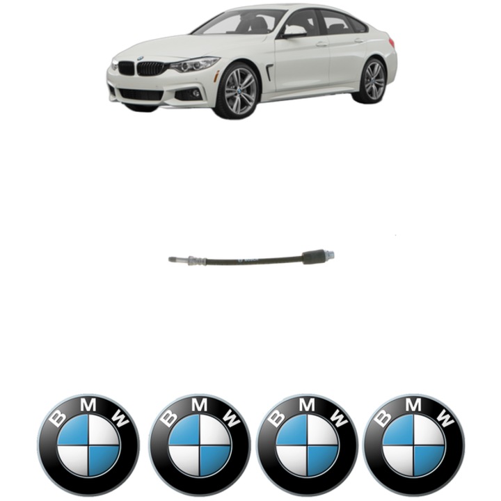 Furtun frana Spate Dreapta / Stanga BMW Seria 3 Gran Turismo (F34) 320 d 184 CP din 2013 - 2015, 4x Stickere auto cu BMW