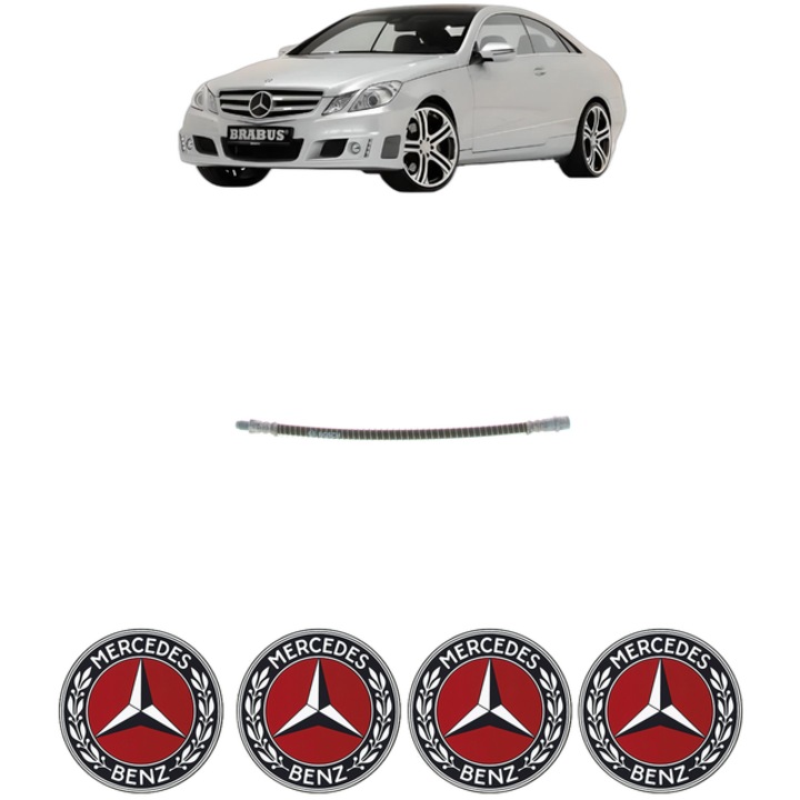 Furtun frana Spate Dreapta / Stanga MERCEDES-BENZ E-CLASS Coupe (C207) E 320 (207.362) 272 CP din 2014 - 2016, 4x Stickere auto cu MERCEDES-BENZ