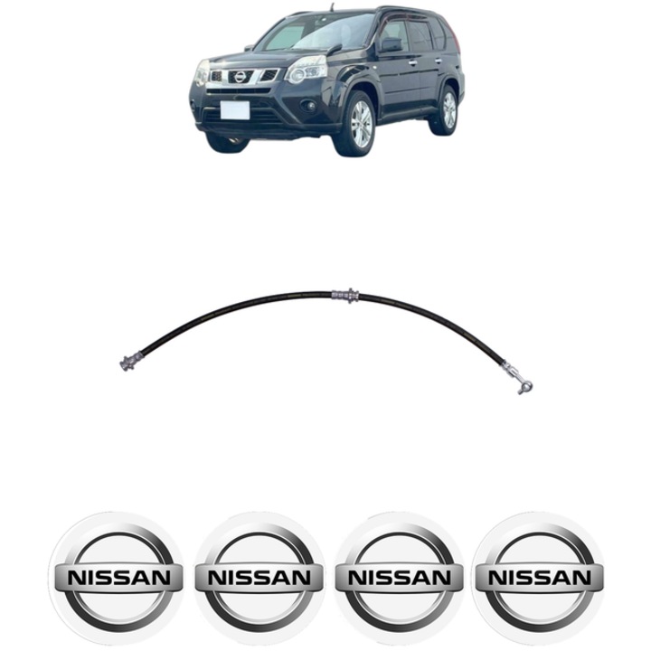 Furtun frana fata stanga Bosch pentru NISSAN X-TRAIL VAN (T31) dCi 4x4, 625mm, cu 4 stickere auto