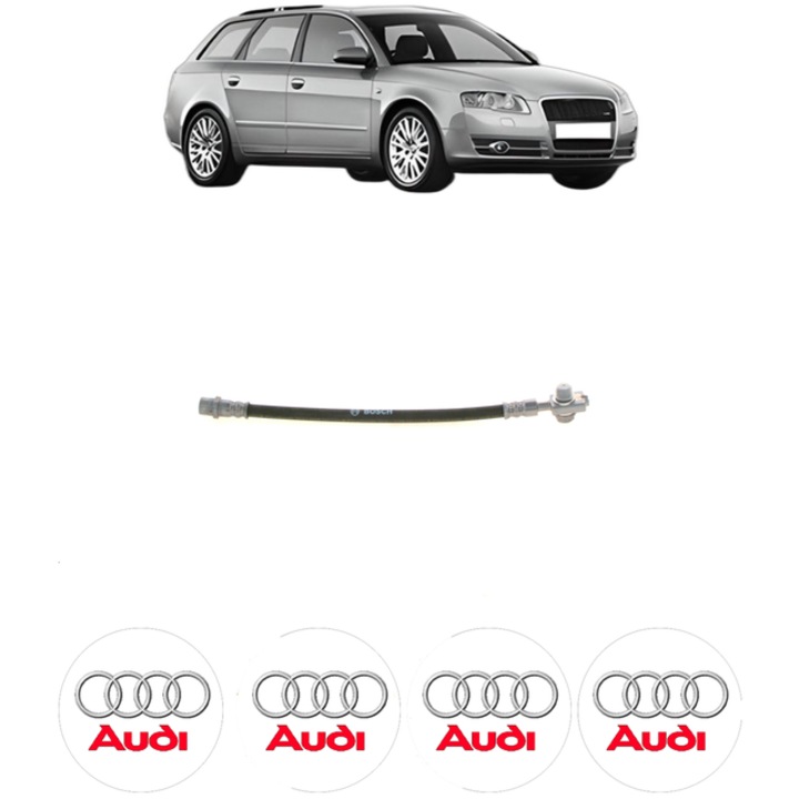 Furtun frana Spate Dreapta / Stanga AUDI A4 B7 Avant (8ED) 2.0 TFSI 170 CP din 2006 - 2008, 4x Stickere auto cu AUDI