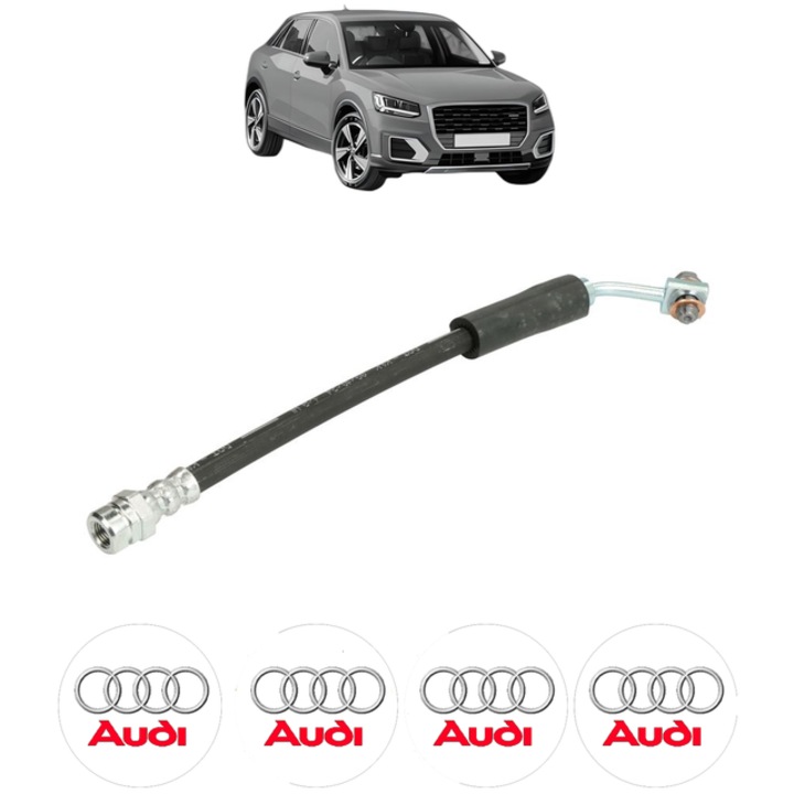 Furtun frână Spate Dreapta/Stanga Bosch pentru AUDI Q2 35 TDI quattro 150 CP, lungime 234mm, set 4 stickere auto
