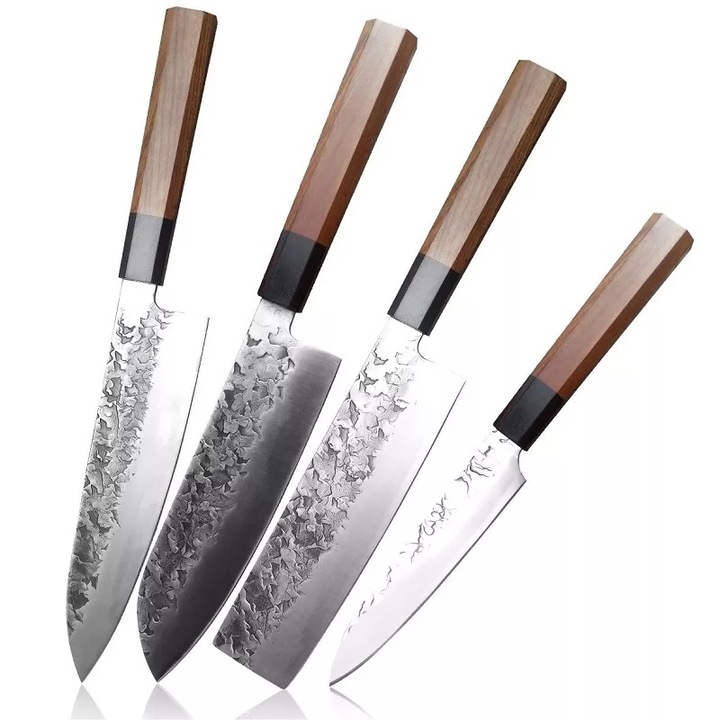 Set cutite de bucatarie JA-14043 - 4 buc / Maro