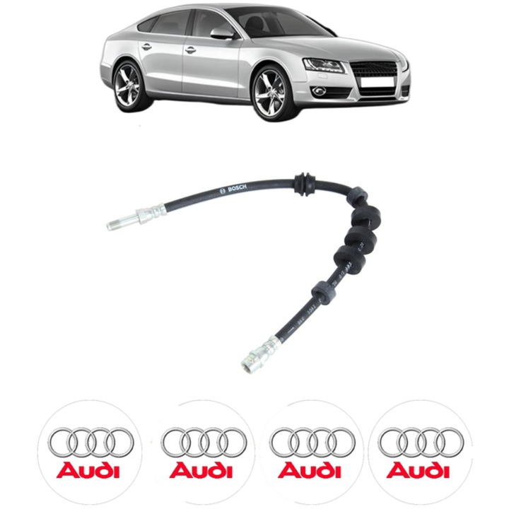Furtun frana Fata Dreapta / Stanga AUDI A5 Sportback (8TA) 3.0 TDI quattro 218 CP din 2015 - 2017, 4x Stickere auto cu AUDI