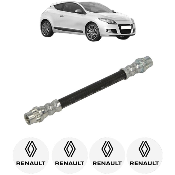 Furtun frana Spate Dreapta / Stanga RENAULT MEGANE III Coupe (DZ0/1_) 1.5 dCi (DZ0C, DZ1A) 90 CP din 2008 - 2015, 4x Stickere auto cu RENAULT