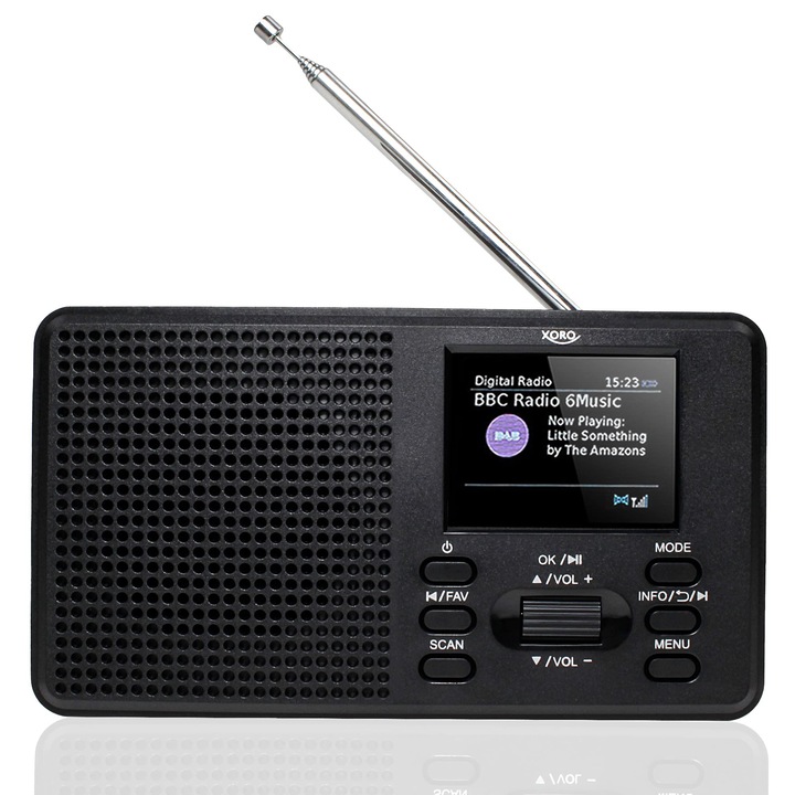 XORO DAB 142, Radio digital portabil, receptie FM si DAB+, memorie post, functie RDS, ceas cu alarma, Bluetooth, functionare cu baterie si retea, antena telescopica