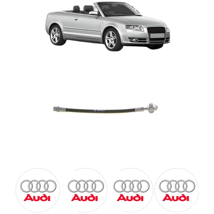 Furtun frana Spate Dreapta / Stanga AUDI A4 B6 Convertible (8H7) 3.0 220 CP din 2002 - 2005, 4x Stickere auto cu AUDI