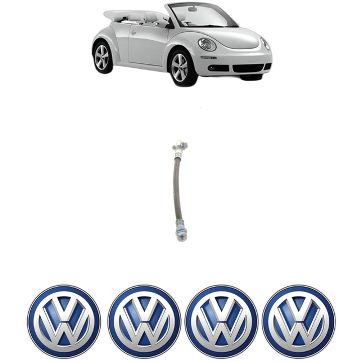 Furtun frana Spate Dreapta Volkswagen BEETLE Convertible (5C7, 5C8) 2.0 TFSI 200 CP din 2011 - 2016, 4x Stickere auto cu Volkswagen
