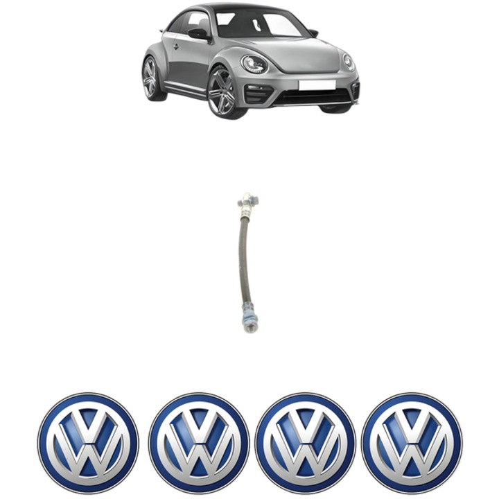 Furtun frana Spate Dreapta Volkswagen BEETLE (5C1, 5C2) 2.0 TDI 140 CP din 2011 - 2016, 4x Stickere auto cu Volkswagen