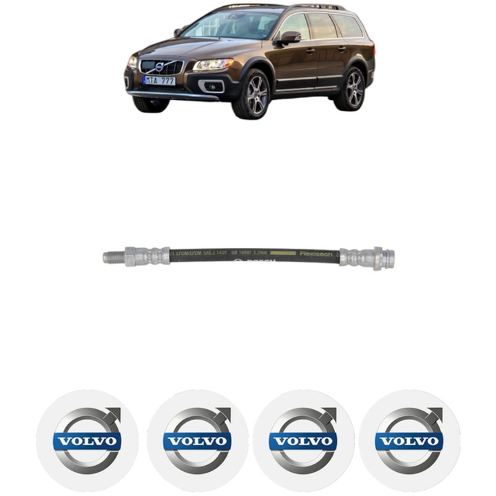 Furtun frână spate dreapta/stanga VOLVO XC70 II VAN (136) 2.4 D5 AWD 215 CP, lungime 185mm, set 4 stickere auto