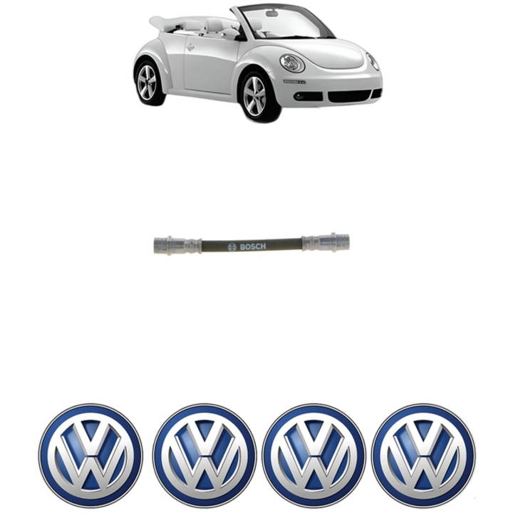 Furtun frana Spate Dreapta / Stanga Volkswagen NEW BEETLE Convertible (1Y7) 1.6 102 CP din 2003 - 2010, 4x Stickere auto cu Volkswagen