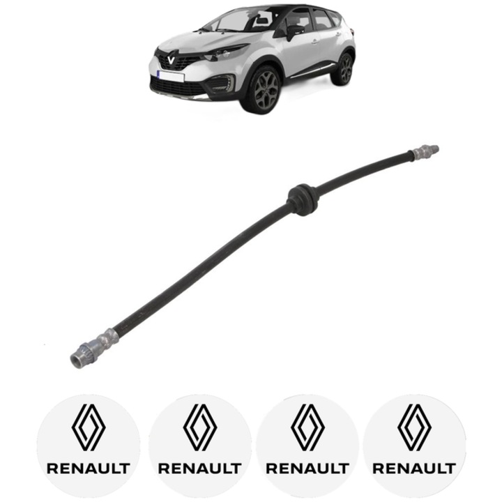 Furtun frana Fata Dreapta / Stanga RENAULT CAPTUR I (J5_, H5_) 0.9 TCe 90 90 CP din 2013 - 2019, 4x Stickere auto cu RENAULT