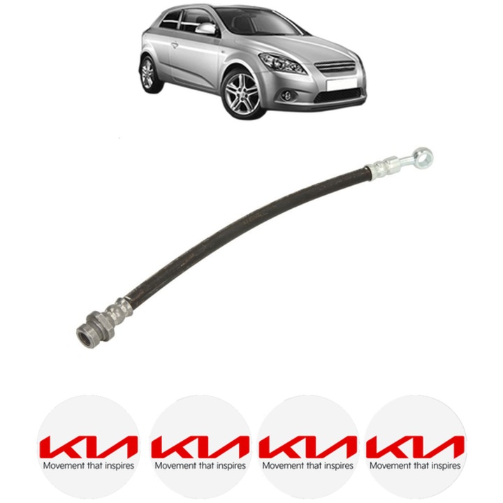 Furtun frana Spate Stanga KIA CEE'D Hatchback (ED) 1.6 122 CP din 2006 - 2012, 4x Stickere auto cu KIA