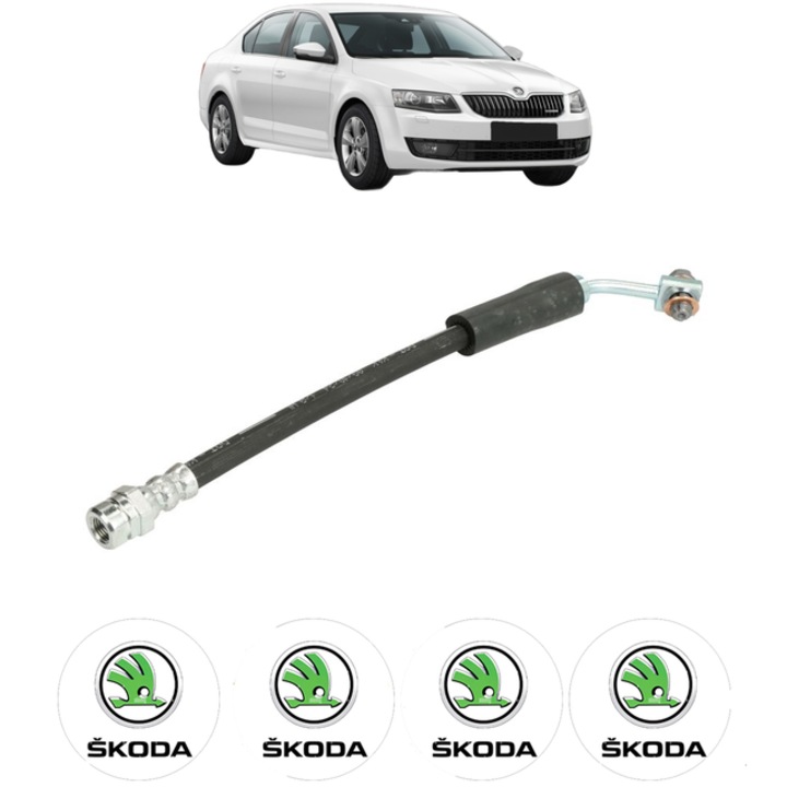 Furtun frână spate Dreapta/Stanga Bosch pentru SKODA OCTAVIA III (2013-2017), 234x21.5mm, multicolor, set cu 4 stickere auto