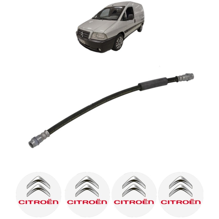 Furtun frana Spate Dreapta / Stanga CITROEN JUMPY II Platform/Chassis 1.6 HDi 90 16V 90 CP din 2007 - 2016, 4x Stickere auto cu CITROEN