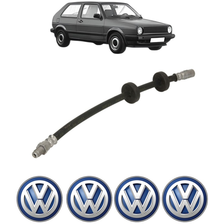 Furtun frana Fata Dreapta / Stanga Volkswagen GOLF II (19E, 1G1) 1.8 GTI 16V 129 CP din 1986 - 1991, 4x Stickere auto cu Volkswagen