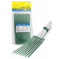 Set coliere plastic, soricei, 2.5 x 150 mm, verzi, 100 buc, AVI-4893