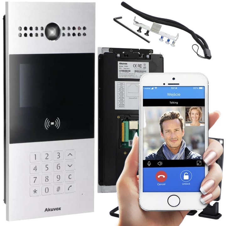 Hozzáférési panel, IP Akuvox AKV-R28A, 4,3" LCD, 2 MP kamera, IP65, 280x130x38mm