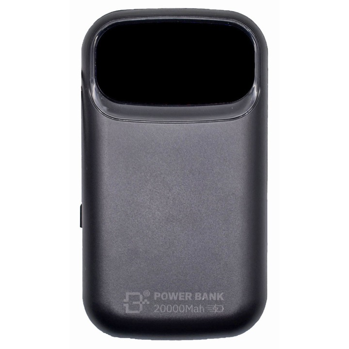 Baskin PB-004 20.000mAh hordozható akkumulátor, 22.5W gyorstöltés, LED kijelző, USB-A, USB-C, Lightning típusú, fekete