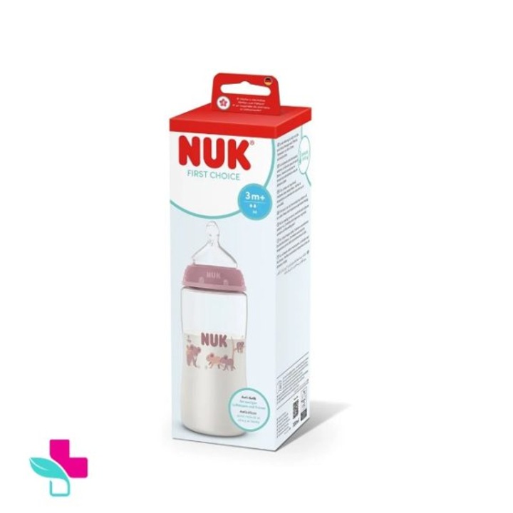 Biberon plastic NUK First Choice Koala cu indicator de temperatura 3 luni+ 300ml