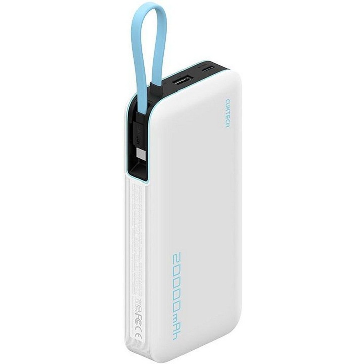 Power bank Cuktech CP25, 20000mAh, 55W, 1 x USB, 1 x USB Type-C, 1 x cablu USB Tpe-C integrat