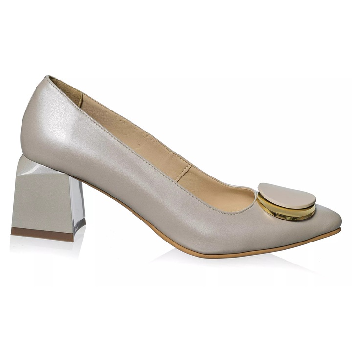 Дамски обувки от естествена кожа -БЕЖОВ СЕДЕФ- A33 BS, Бежов/Бежов