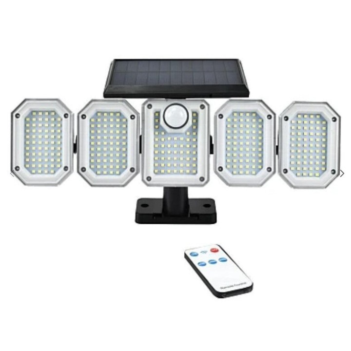 Lampa solara Andowl Q TY300 cu 5 casete 300 LED pentru exterior