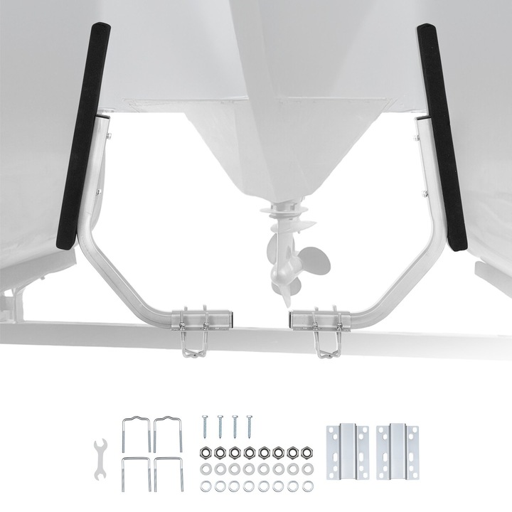 Ghidaje laterale pentru remorca de barca, Set 2 bucati, Latime reglabila, Otel de inalta duritate, Tampoane groase, Compatibile cu profile L, C si inchise, Pentru remorci ponton