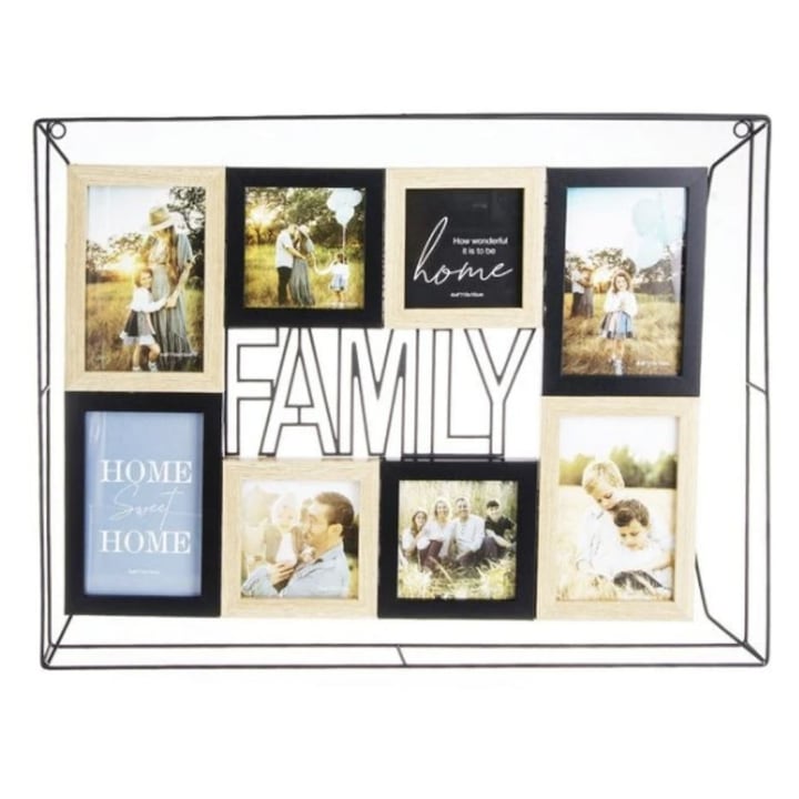 Rama foto multipla Family cu cadru metalic, 8 fotografii – Decor modern, ideal pentru cadou