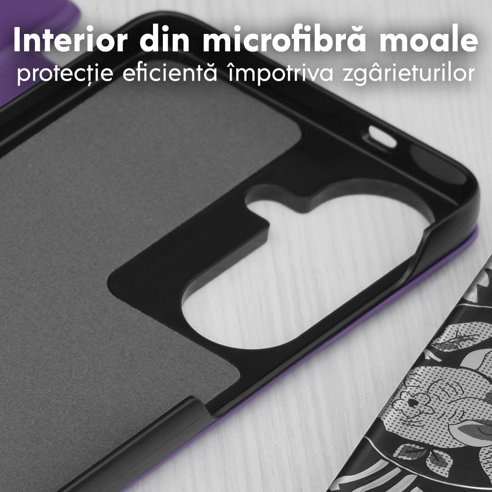 Husa pentru Samsung Galaxy S26 Tip Carte, S-View, Functie de Stand, Calitate Premium, Antisoc, Protectie Sporita, Mov