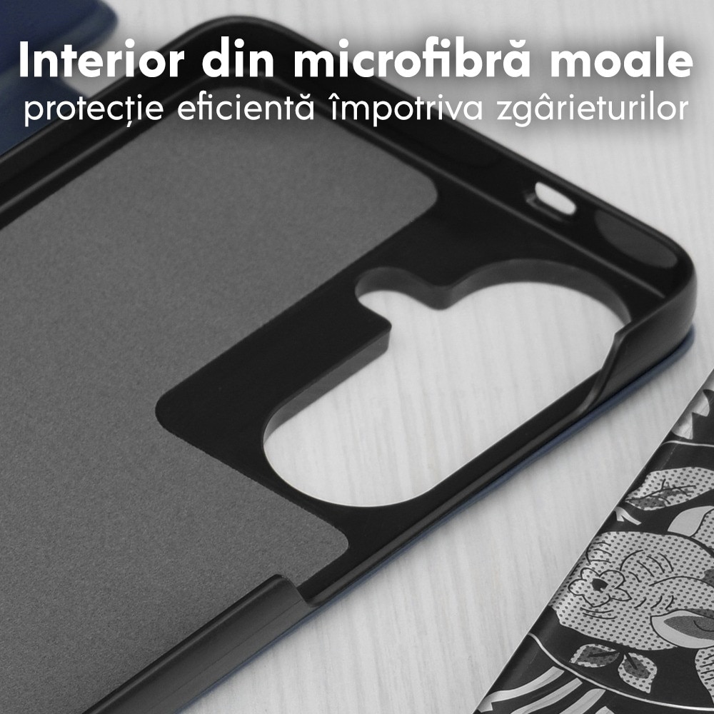 Husa pentru Samsung Galaxy S26 Plus Tip Carte, S-View, Functie de Stand, Calitate Premium, Antisoc, Protectie Sporita, Albastru