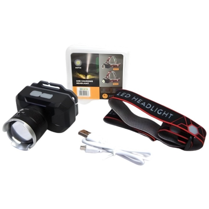 SQ-726-2 Fejlámpa USB-n keresztül újratölthető