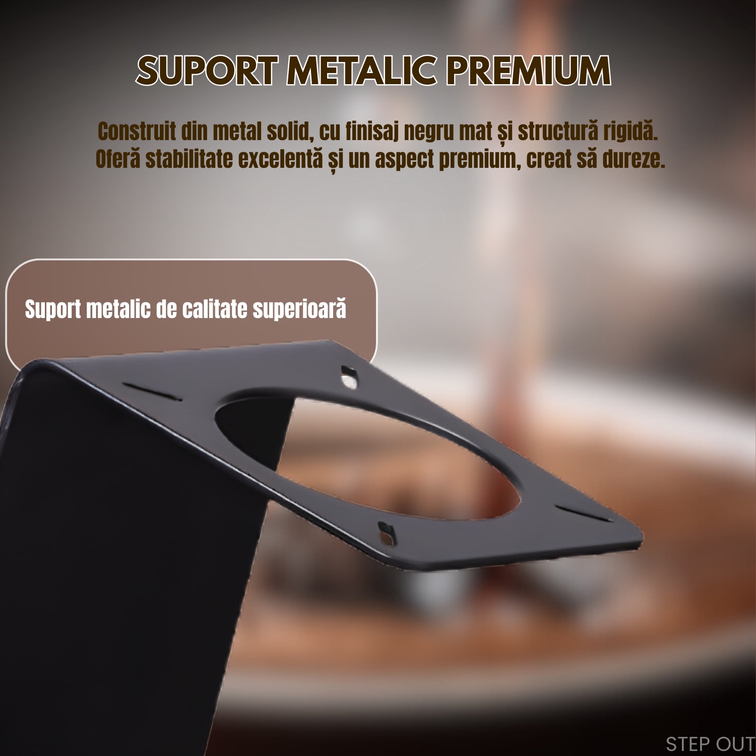 Set premium pentru prepararea cafelei manuale STEP OUT®, Filtru ceramic reutilizabil, Cana de cafea, Suport metalic stabil cu elemente din lemn natural, Design industrial-modern+10 filtre incluse