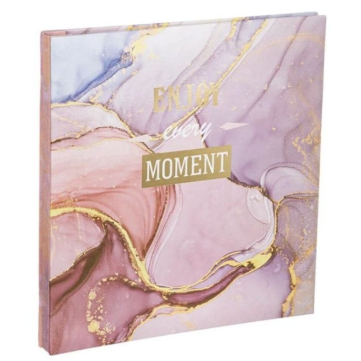 Album foto elegant Roz Marble „Enjoy Every Moment”, format mare – Ideal pentru cadou