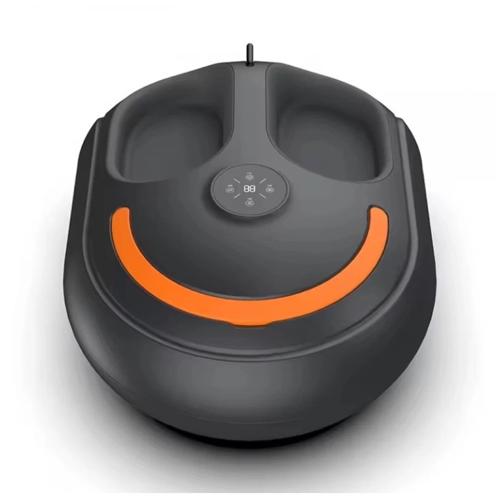 Aparat Masaj Picioare Compresie Aer, ORTOSAN®, Aparat Masaj Picioare Cu Incalzire Si Role Shiatsu, Aparat Masaj Picioare Cu 5 Niveluri Intensitate Si 4 Moduri, Framantare 3D Si Airbag Pentru Talpi, Glezne Si Calcai, Negru