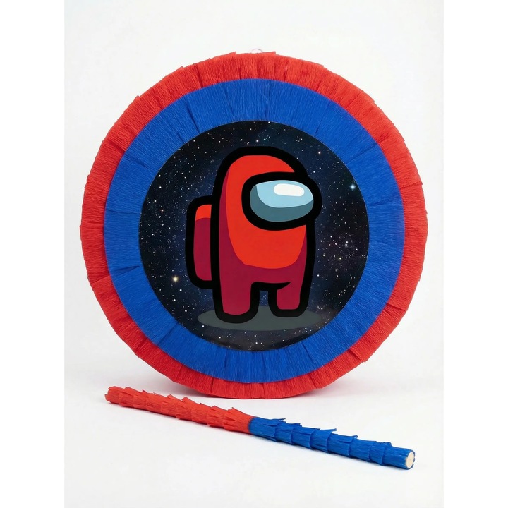 Pinata Among Us Rosu si Albastru, pentru Petrecere Copii, Decoratiune si Joc Aniversar