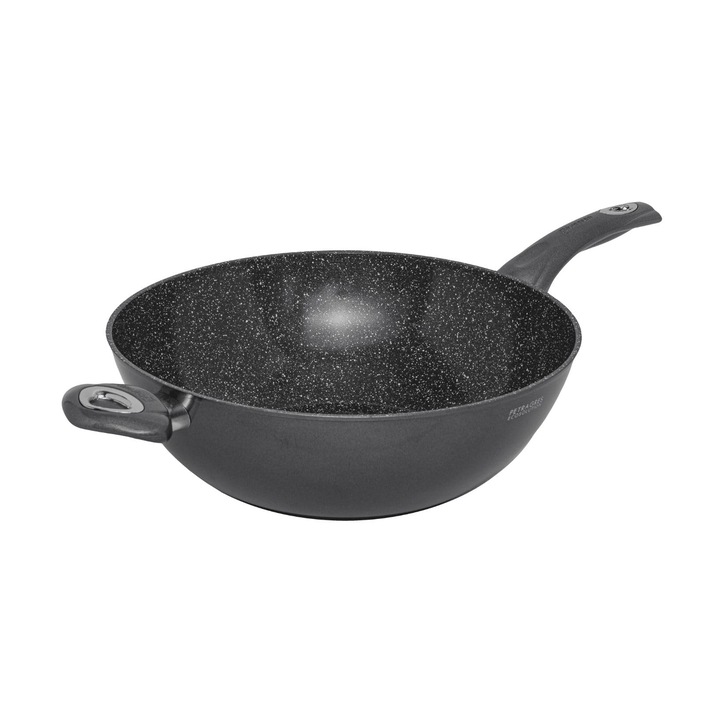 Tigaie wok Aeternum Petragres Ecosolution, acoperita antiaderent, de asemenea cu inductie, 32 cm
