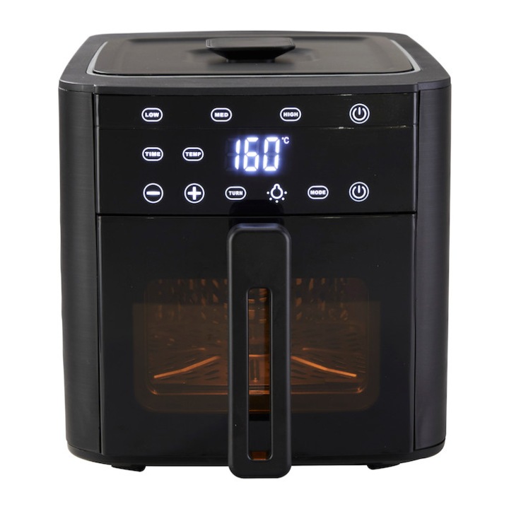 Friteuza cu grill, T&G, 1500+500W, 4L, Negru, 24x44x25cm